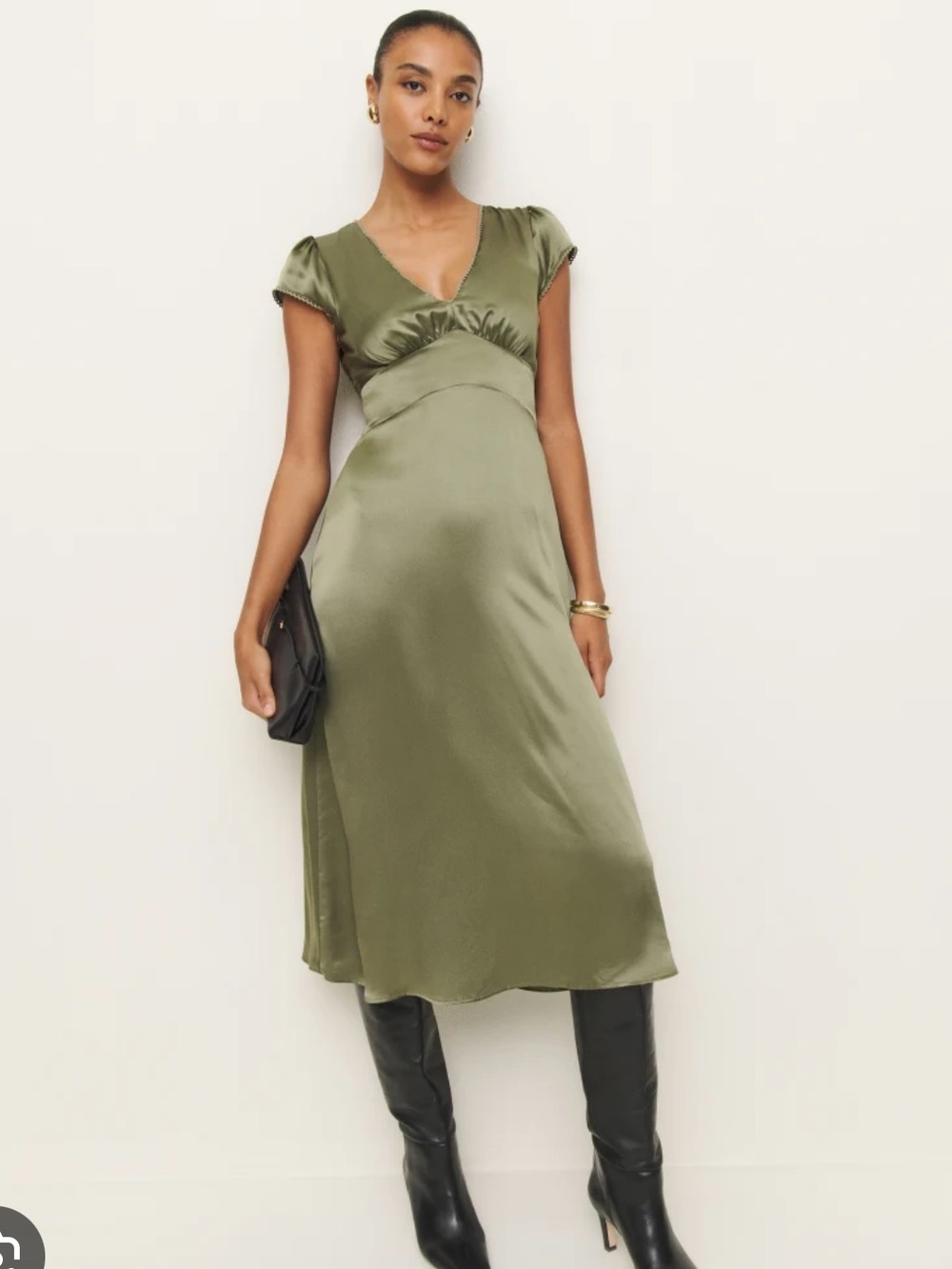 NWT Reformation Cassie silk dress - S